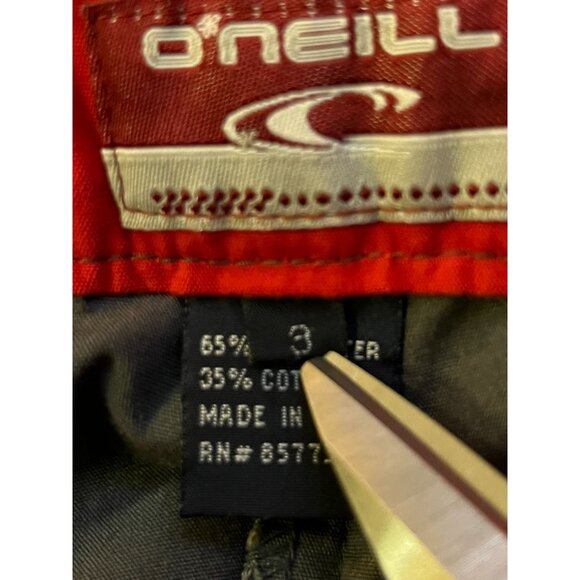 O’Neill Cargo Shorts Juniors 3 Gray Red Surf West Coast Beach Style Low Rise Y2K - Picture 13 of 13